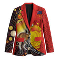 Australia and Papua New Guinea Together Blazer Bird-of-paradise and Kangaroo with Oro Tapa and Aboriginal Art Motifs - Aussie Hoodie