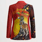 Australia and Papua New Guinea Together Blazer Bird-of-paradise and Kangaroo with Oro Tapa and Aboriginal Art Motifs - Aussie Hoodie