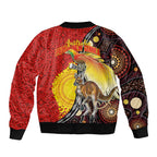 Australia and Papua New Guinea Together Bomber Jacket Bird-of-paradise and Kangaroo with Oro Tapa and Aboriginal Art Motifs - Aussie Hoodie
