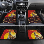 Australia and Papua New Guinea Together Car Mats Bird-of-paradise and Kangaroo with Oro Tapa and Aboriginal Art Motifs - Aussie Hoodie