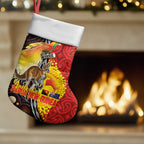 Australia and Papua New Guinea Together Christmas Stocking Bird-of-paradise and Kangaroo with Oro Tapa and Aboriginal Art Motifs - Aussie Hoodie