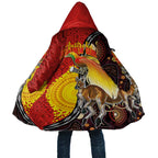 Australia and Papua New Guinea Together Cloak Bird-of-paradise and Kangaroo with Oro Tapa and Aboriginal Art Motifs - Aussie Hoodie