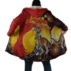 Australia and Papua New Guinea Together Cloak Bird-of-paradise and Kangaroo with Oro Tapa and Aboriginal Art Motifs - Aussie Hoodie
