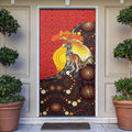 Australia and Papua New Guinea Together Door Cover Bird-of-paradise and Kangaroo with Oro Tapa and Aboriginal Art Motifs - Aussie Hoodie