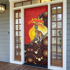 Australia and Papua New Guinea Together Door Cover Bird-of-paradise and Kangaroo with Oro Tapa and Aboriginal Art Motifs - Aussie Hoodie