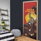 Australia and Papua New Guinea Together Door Cover Bird-of-paradise and Kangaroo with Oro Tapa and Aboriginal Art Motifs - Aussie Hoodie