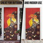 Australia and Papua New Guinea Together Door Cover Bird-of-paradise and Kangaroo with Oro Tapa and Aboriginal Art Motifs - Aussie Hoodie