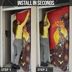 Australia and Papua New Guinea Together Door Cover Bird-of-paradise and Kangaroo with Oro Tapa and Aboriginal Art Motifs - Aussie Hoodie