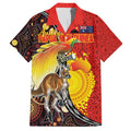 Australia and Papua New Guinea Together Family Matching Puletasi and Hawaiian Shirt Bird-of-paradise and Kangaroo with Oro Tapa and Aboriginal Art Motifs - Aussie Hoodie