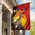 Australia and Papua New Guinea Together Garden Flag Bird-of-paradise and Kangaroo with Oro Tapa and Aboriginal Art Motifs - Aussie Hoodie