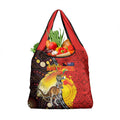 Australia and Papua New Guinea Together Grocery Bag Bird-of-paradise and Kangaroo with Oro Tapa and Aboriginal Art Motifs - Aussie Hoodie