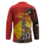 Australia and Papua New Guinea Together Hockey Jersey Bird-of-paradise and Kangaroo with Oro Tapa and Aboriginal Art Motifs - Aussie Hoodie