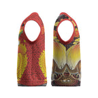 Australia and Papua New Guinea Together Christmas Knitted V-Neck Vest Bird-of-paradise and Kangaroo with Oro Tapa and Aboriginal Art Motifs - Aussie Hoodie