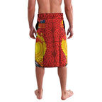 Australia and Papua New Guinea Together Lavalava Bird-of-paradise and Kangaroo with Oro Tapa and Aboriginal Art Motifs - Aussie Hoodie