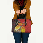 Australia and Papua New Guinea Together Leather Bag Bird-of-paradise and Kangaroo with Oro Tapa and Aboriginal Art Motifs - Aussie Hoodie