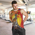 Australia and Papua New Guinea Together Men Tank Top Bird-of-paradise and Kangaroo with Oro Tapa and Aboriginal Art Motifs - Aussie Hoodie