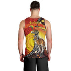 Australia and Papua New Guinea Together Men Tank Top Bird-of-paradise and Kangaroo with Oro Tapa and Aboriginal Art Motifs - Aussie Hoodie