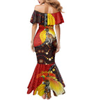 Australia and Papua New Guinea Together Mermaid Dress Bird-of-paradise and Kangaroo with Oro Tapa and Aboriginal Art Motifs - Aussie Hoodie