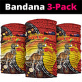 Australia and Papua New Guinea Together Neck Gaiter Bird-of-paradise and Kangaroo with Oro Tapa and Aboriginal Art Motifs - Aussie Hoodie