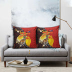 Australia and Papua New Guinea Together Pillow Cover Bird-of-paradise and Kangaroo with Oro Tapa and Aboriginal Art Motifs - Aussie Hoodie