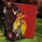 Australia and Papua New Guinea Together Quilt Bird-of-paradise and Kangaroo with Oro Tapa and Aboriginal Art Motifs - Aussie Hoodie