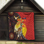 Australia and Papua New Guinea Together Quilt Bird-of-paradise and Kangaroo with Oro Tapa and Aboriginal Art Motifs - Aussie Hoodie