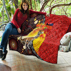 Australia and Papua New Guinea Together Quilt Bird-of-paradise and Kangaroo with Oro Tapa and Aboriginal Art Motifs - Aussie Hoodie