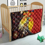 Australia and Papua New Guinea Together Quilt Bird-of-paradise and Kangaroo with Oro Tapa and Aboriginal Art Motifs - Aussie Hoodie