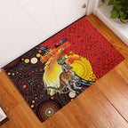 Australia and Papua New Guinea Together Rubber Doormat Bird-of-paradise and Kangaroo with Oro Tapa and Aboriginal Art Motifs - Aussie Hoodie