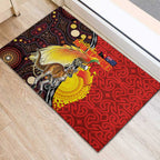 Australia and Papua New Guinea Together Rubber Doormat Bird-of-paradise and Kangaroo with Oro Tapa and Aboriginal Art Motifs - Aussie Hoodie