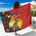 Australia and Papua New Guinea Together Sarong Bird-of-paradise and Kangaroo with Oro Tapa and Aboriginal Art Motifs - Aussie Hoodie