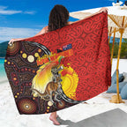 Australia and Papua New Guinea Together Sarong Bird-of-paradise and Kangaroo with Oro Tapa and Aboriginal Art Motifs - Aussie Hoodie