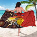 Australia and Papua New Guinea Together Sarong Bird-of-paradise and Kangaroo with Oro Tapa and Aboriginal Art Motifs - Aussie Hoodie