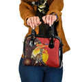 Australia and Papua New Guinea Together Shoulder Handbag Bird-of-paradise and Kangaroo with Oro Tapa and Aboriginal Art Motifs - Aussie Hoodie