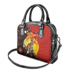 Australia and Papua New Guinea Together Shoulder Handbag Bird-of-paradise and Kangaroo with Oro Tapa and Aboriginal Art Motifs - Aussie Hoodie