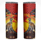 Australia and Papua New Guinea Together Skinny Tumbler Bird-of-paradise and Kangaroo with Oro Tapa and Aboriginal Art Motifs - Aussie Hoodie