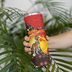 Australia and Papua New Guinea Together Skinny Tumbler Bird-of-paradise and Kangaroo with Oro Tapa and Aboriginal Art Motifs - Aussie Hoodie