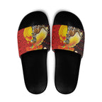 Australia and Papua New Guinea Together Slide Sandals Bird-of-paradise and Kangaroo with Oro Tapa and Aboriginal Art Motifs - Aussie Hoodie