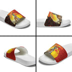 Australia and Papua New Guinea Together Slide Sandals Bird-of-paradise and Kangaroo with Oro Tapa and Aboriginal Art Motifs - Aussie Hoodie