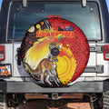 Australia and Papua New Guinea Together Spare Tire Cover Bird-of-paradise and Kangaroo with Oro Tapa and Aboriginal Art Motifs - Aussie Hoodie