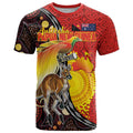 Australia and Papua New Guinea Together T Shirt Bird-of-paradise and Kangaroo with Oro Tapa and Aboriginal Art Motifs - Aussie Hoodie