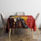Australia and Papua New Guinea Together Tablecloth Bird-of-paradise and Kangaroo with Oro Tapa and Aboriginal Art Motifs - Aussie Hoodie