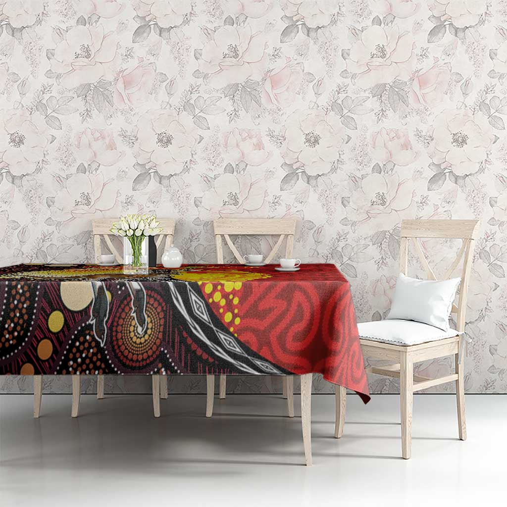 Australia and Papua New Guinea Together Tablecloth Bird-of-paradise and Kangaroo with Oro Tapa and Aboriginal Art Motifs - Aussie Hoodie
