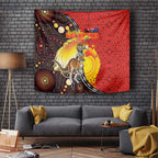 Australia and Papua New Guinea Together Tapestry Bird-of-paradise and Kangaroo with Oro Tapa and Aboriginal Art Motifs - Aussie Hoodie