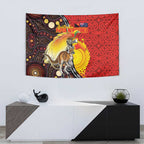 Australia and Papua New Guinea Together Tapestry Bird-of-paradise and Kangaroo with Oro Tapa and Aboriginal Art Motifs - Aussie Hoodie