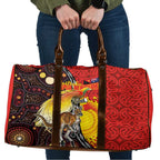 Australia and Papua New Guinea Together Travel Bag Bird-of-paradise and Kangaroo with Oro Tapa and Aboriginal Art Motifs - Aussie Hoodie
