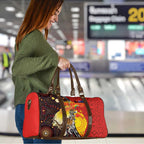 Australia and Papua New Guinea Together Travel Bag Bird-of-paradise and Kangaroo with Oro Tapa and Aboriginal Art Motifs - Aussie Hoodie