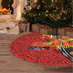 Australia and Papua New Guinea Together Tree Skirt Bird-of-paradise and Kangaroo with Oro Tapa and Aboriginal Art Motifs - Aussie Hoodie