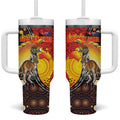 Australia and Papua New Guinea Together Tumbler With Handle Bird-of-paradise and Kangaroo with Oro Tapa and Aboriginal Art Motifs - Aussie Hoodie