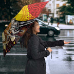 Australia and Papua New Guinea Together Umbrella Bird-of-paradise and Kangaroo with Oro Tapa and Aboriginal Art Motifs - Aussie Hoodie
